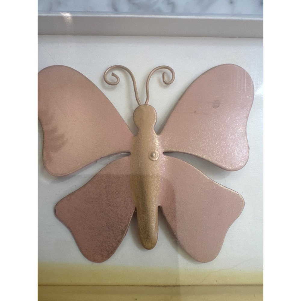 Pier 1 Imports Butterfly Napkin Rings Hand Painted Metal Set of 8 Muted Pastels - Picture 3 of 8